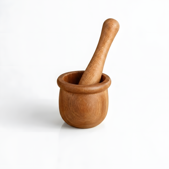 Wooden Garlic Mortar & Pestle